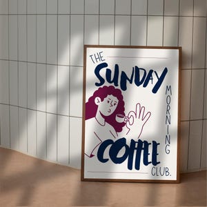 Poster scaricabile del Coffee Club, arte murale, stampa del caffè, stampa di poster, stampa, arredamento per la casa