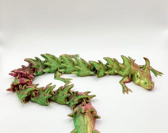 3d printed Articulated Dragon Toy - Articulated Dragon Figurine - Toddler Room Decor - Room Display Gift - Dragon Toy - Bookshelf Decoration