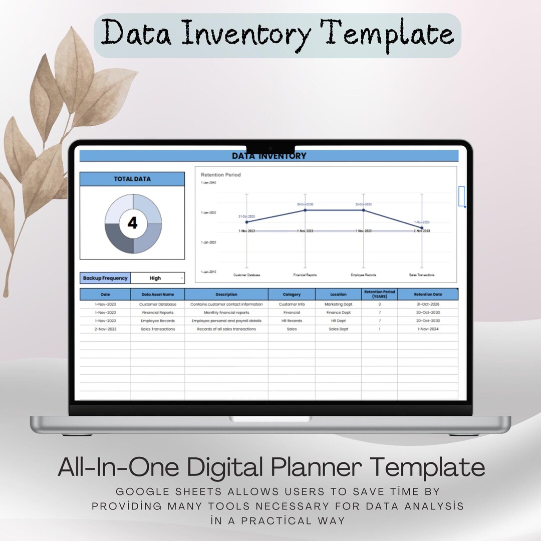 Data Inventory Template Digital Download Editable Google Sheets for Data Inventory Template Digital Download Editable Google Sheets for