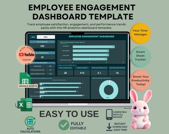 Employee Engagement Dashboard Template for Google Sheets | HR Analytics & Workforce Satisfaction Tracker