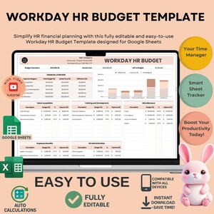 Modello di budget delle risorse umane di Workday: Fogli Google modificabili (download digitale)