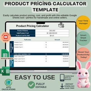 Product Pricing Calculator: Google Sheets Template for Etsy Sellers (Digital Download)