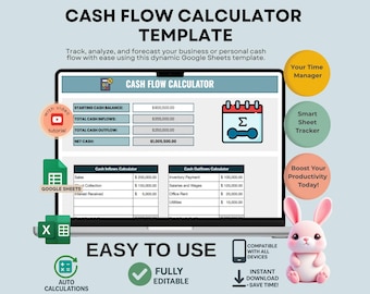 Cash Flow Calculator: Editable Google Sheets Template (Digital Download)