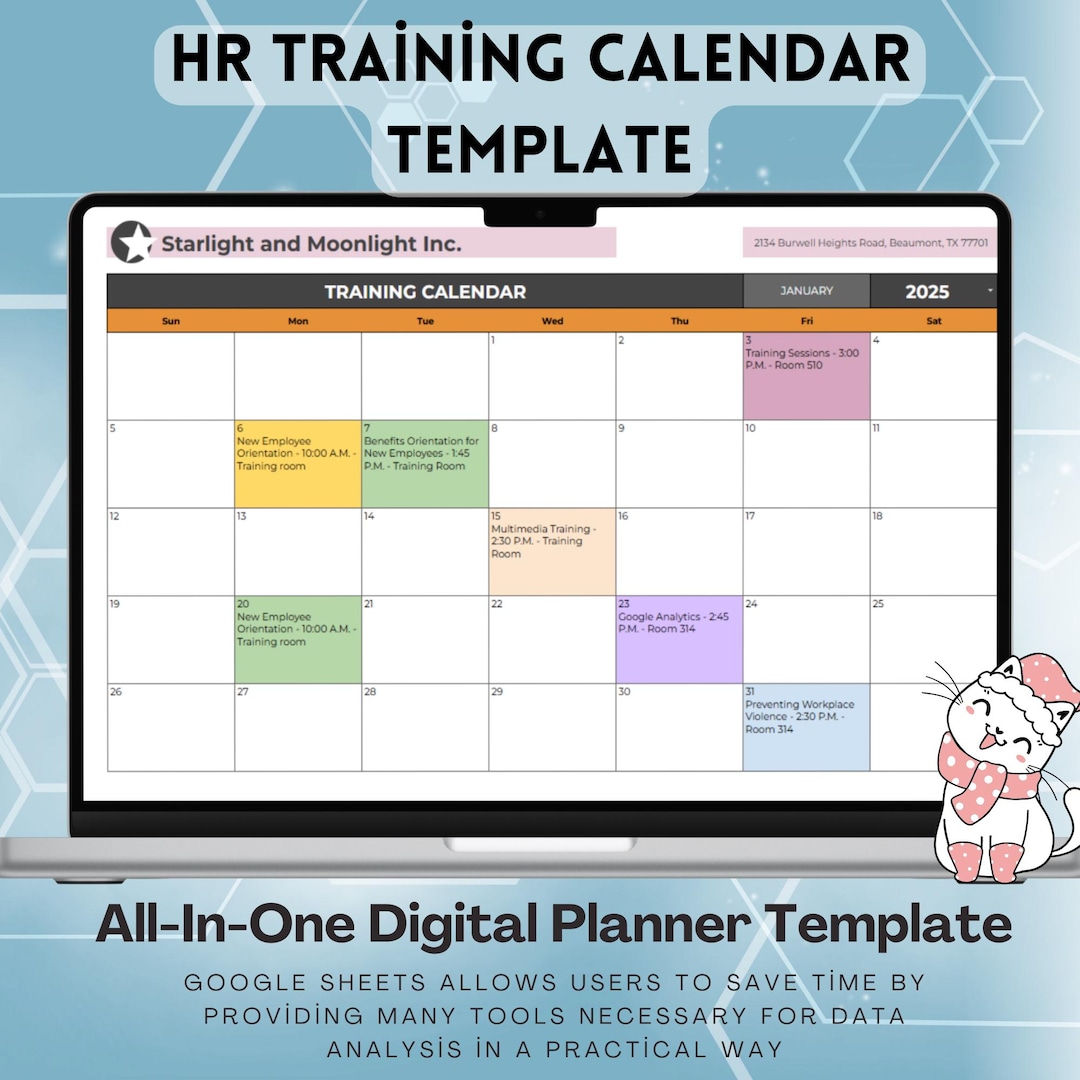 HR Training Calendar Template, Employee Development Planner, Google ...