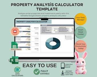 Real Estate Investment Calculator, Google Sheets Template (Digital Download)