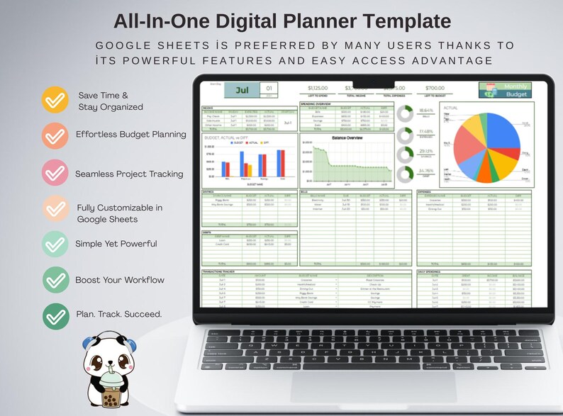 Editable Monthly Budget Template: Google Sheets Finance Planner ...
