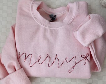 Merry Hand-Embroidered Sweatshirt