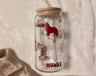 Personalized 20 oz Glass Tumbler - Custom College Design