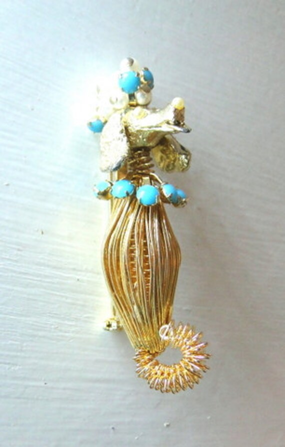 1950s Poodle Brooch Pin Fancy FiFi