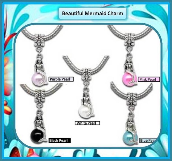 Items similar to Mermaid Dangle Charm - Fits European Style Bracelets ...