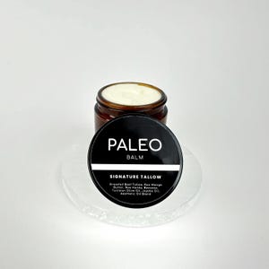 Baume de suif Paleo Signature - Bio, crème pour la peau, suif de graine et d'engraissement, beurre corporel, suif fouetté, pot en verre