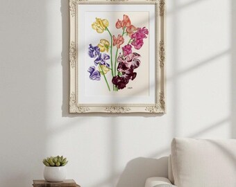 Original Gouache-Malerei - Botanische Blumenkunst (20 x 25 cm, Ungerahmt)