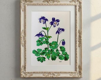 Handgemalte Blumen Kunst - Florale Gouache-Malerei (20 x 25 cm, Ungerahmt)