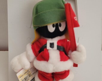 Marvin the Martian Santa Bean Bag with Peace on Earth Flag from Warner Brothers – Retired -2000