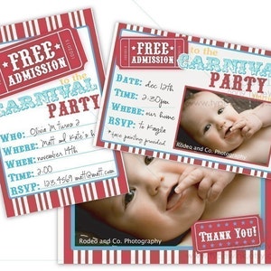 Carnival Theme Party Pack Printable Download PDF Party PHOTO invitation image 3