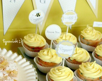 HoneyBee Baby Shower - BEWERKBAAR - (afdrukbaar) - DIY