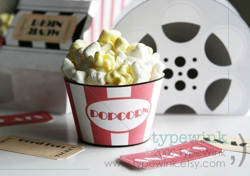 Movie Night Party Pack Printable Download PDF Party Foto Einladung Bild 1