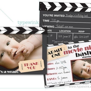 Movie Night Party Pack Printable Download PDF Party Foto Einladung Bild 2