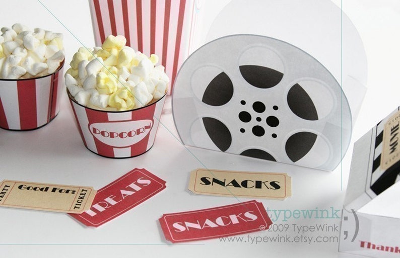 Movie Night Party Pack Printable Download PDF Party Foto Einladung Bild 3