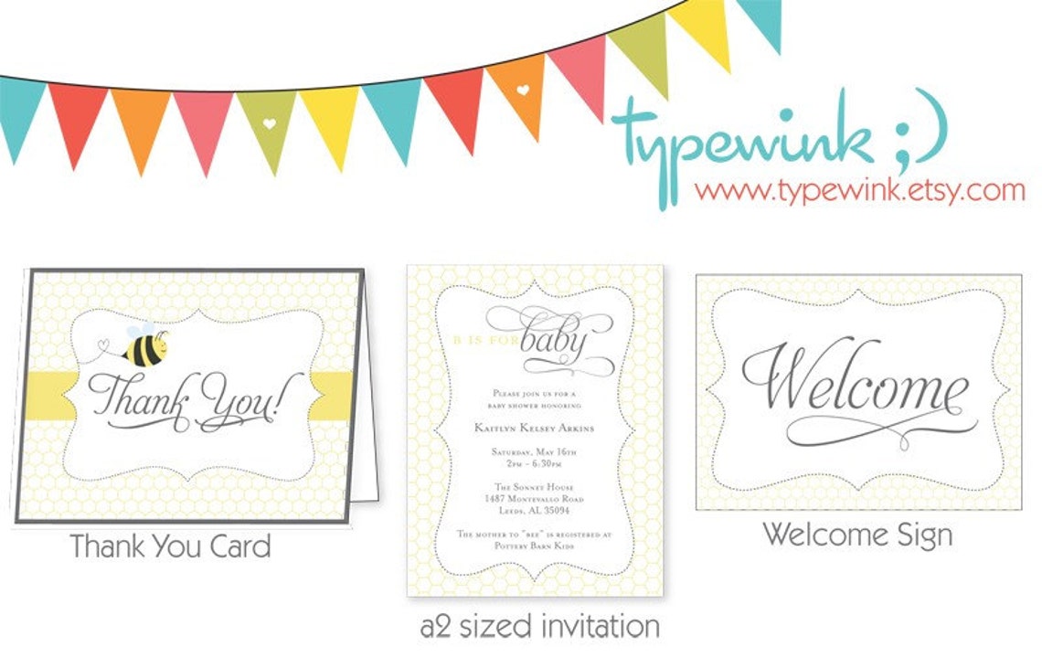 Honeybee Baby Shower EDITABLE printable DIY - Etsy