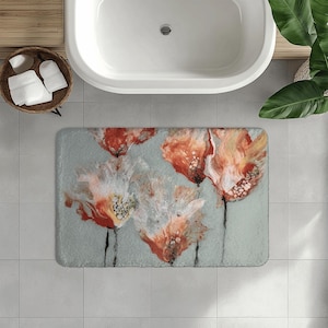 Floral Floor Mat | Heavy Duty Entryway Rug | Indoor Outdoor Art Mat | Gift for Home Decor Lovers