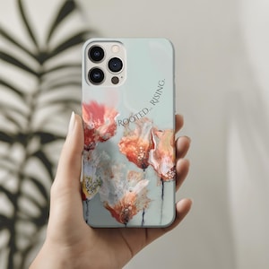 Personalized Iphone Tough Phone Case for garden lovers, flowers and poppies for summer inspiration