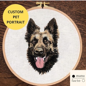 Embroidery Pet Portrait, Custom  Made, Hand Embroidery, Needle Painting, Pet Portrait From Photo, Personalized Gift, Pet Lovers, Commission