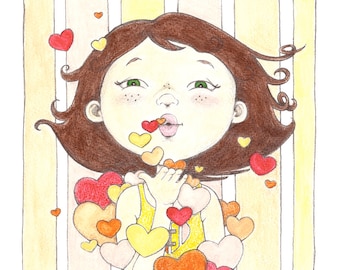 Children's Giclée Print - Jacking Blowing Kisses - By Kristyn Dors