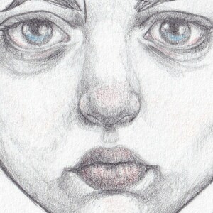 Drawing of a Woman, Small Pencil Portrait Drawing, Original Art, Jo by Kristyn Dors image 2