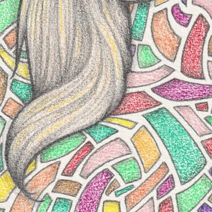 Portrait of a Woman, Colorful Drawing, Original Art, Kelsey by Kristyn Dors image 3