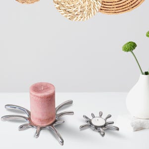 Lot de 2 bougeoirs uniques en forme d'éclaboussure pour bougies chauffe-plat et bougies piliers