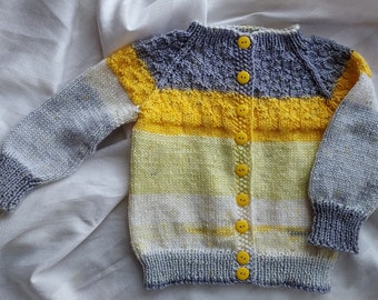 READY TO SHIP*** Hand knit cardigan child size 2 - 3