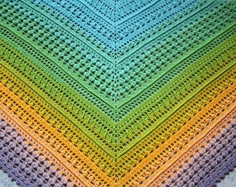 PDF Crochet Shawl Pattern - Olivia Shawl - Triangle Shawl Crochet Pattern - Crochet Triangle Scarf - Video pattern