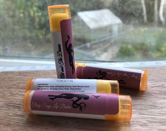 Clary Sage lip balm: Home grown, harvested and processed (2 tubes)
