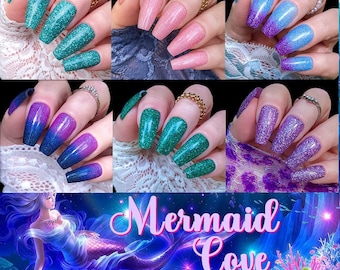Mermaid Cove Collection-nail dip, dip nail, dip powders, dip nail powder, dip powder, dip powder for nails, nail dip powder