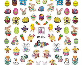 Easter Nail Decals-Self Adhesive 3D Nail Art WG494