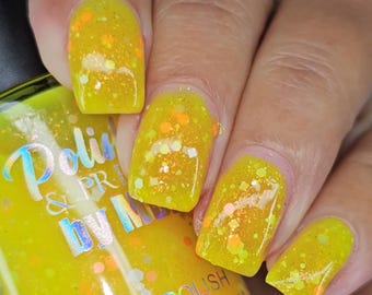 Lemondrop Chill-Neon Glitter Shimmer Nail Polish