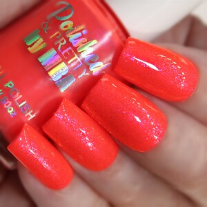 Melon Sherbert Neon Shimmer Nail Polish-Large 15ml Bottle