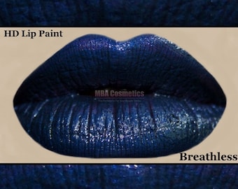 Navy Black Blue HD Lip Paint- Breathless