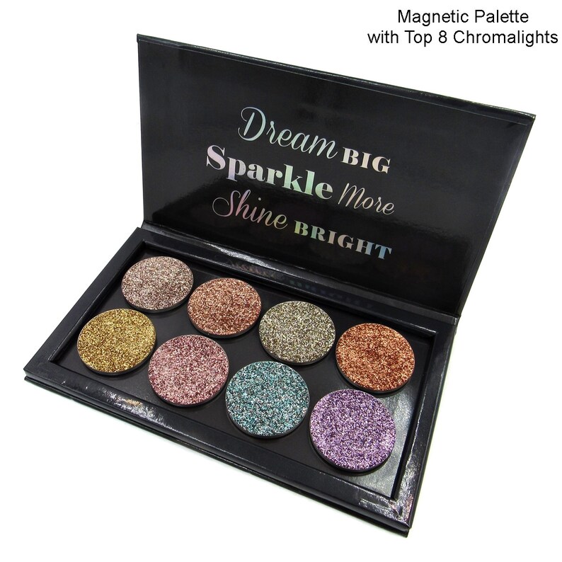 Palette with Top 8 Chromalight Pressed Glitters Etsy