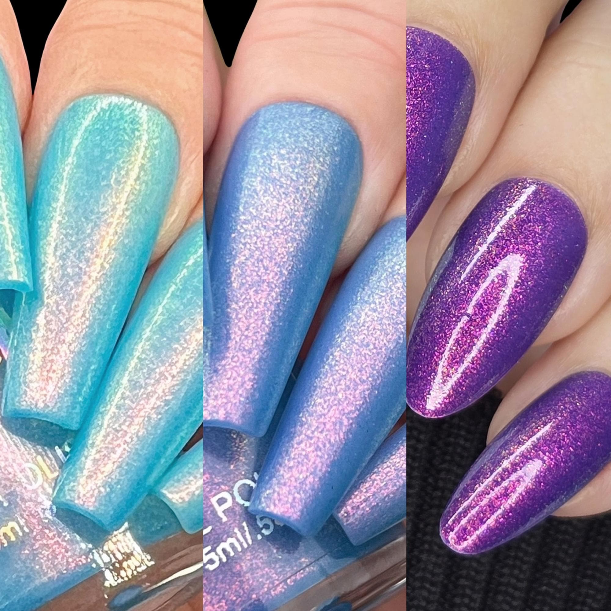 Pool Party-blue Purple Solar Nail Polish-crelly Multichrome