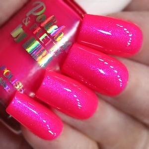 Pink Dragonfruit-Neon Shimmer Nail Polish-Large 15ml Bottle