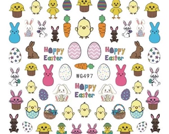 Easter Nail Decals-Self Adhesive 3D Nail Art WG497