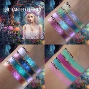 Enchanted Echoes Duochrome Pigment Palette-Shimmers Mattes. Blå Grön Lila