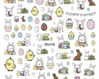 Easter Nail Decals-Self Adhesive 3D Nail Art WG498