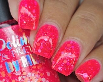 Pink Pony Punch -Neon Glitter Shimmer Nail Polish