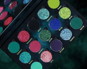 Paleta de pigmentos brillantes prensados Venom: duocromo, multicolor y mate