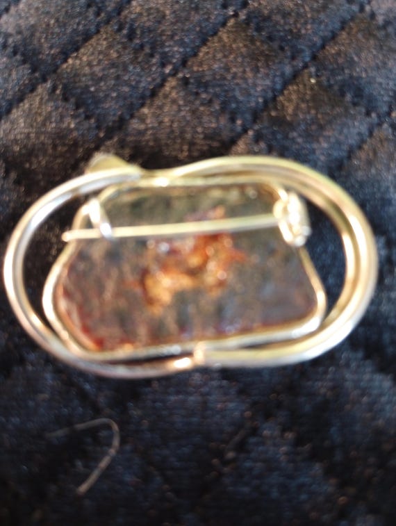 Artisan Sterling Silver Amber Brooch View 6