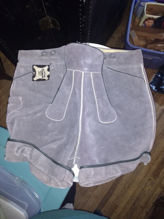 Lederhosen, Gray, Suede Shorts