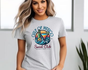 メキシコ湾クラブ T シャツ、Stay Salty Resist Often、カクテル オーシャン バイブ、政治的な引用シャツ、Stay Salty T シャツ、メキシコ湾シャツ